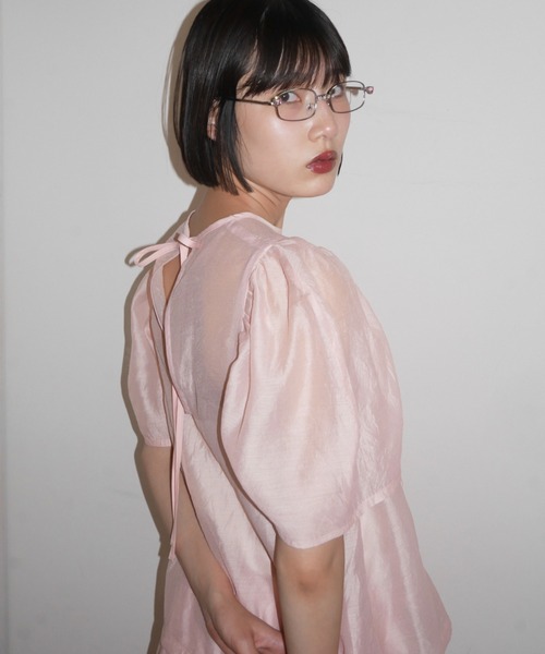HONEY MI HONEY（ハニーミーハニー）の「flower organdie puff blouse（シャツ/ブラウス・レディース・ピンク/ホワイト/ブラック・FREE）」の22枚目の写真