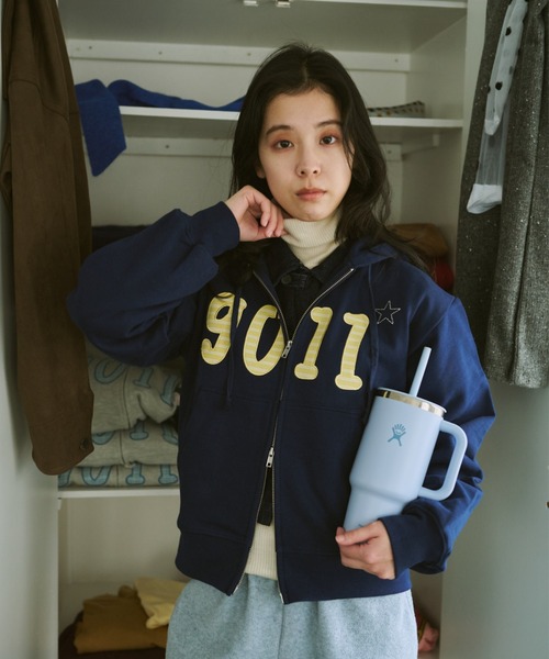 common gull products.(コモンガルプロダクツ)の「NO.9011☆gull zip hoodie**芽心(パーカー・レディース・杢グレー/ライトブルー/ネイビー/ミント/ピンク系/グリーン系・SMALL/MEDIUM/LARGE)」の6枚目の写真