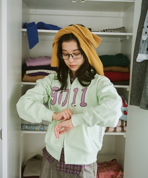 common gull products.(コモンガルプロダクツ)の「NO.9011☆gull zip hoodie**芽心(パーカー・レディース・杢グレー/ライトブルー/ネイビー/ミント/ピンク系/グリーン系・SMALL/MEDIUM/LARGE)」の3枚目の写真