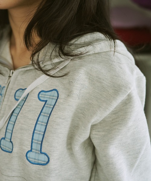 common gull products.(コモンガルプロダクツ)の「NO.9011☆gull zip hoodie**芽心(パーカー・レディース・杢グレー/ライトブルー/ネイビー/ミント/ピンク系/グリーン系・SMALL/MEDIUM/LARGE)」の13枚目の写真