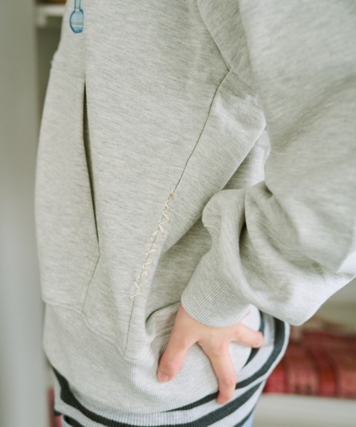 common gull products.(コモンガルプロダクツ)の「NO.9011☆gull zip hoodie**芽心(パーカー・レディース・杢グレー/ライトブルー/ネイビー/ミント/ピンク系/グリーン系・SMALL/MEDIUM/LARGE)」の14枚目の写真