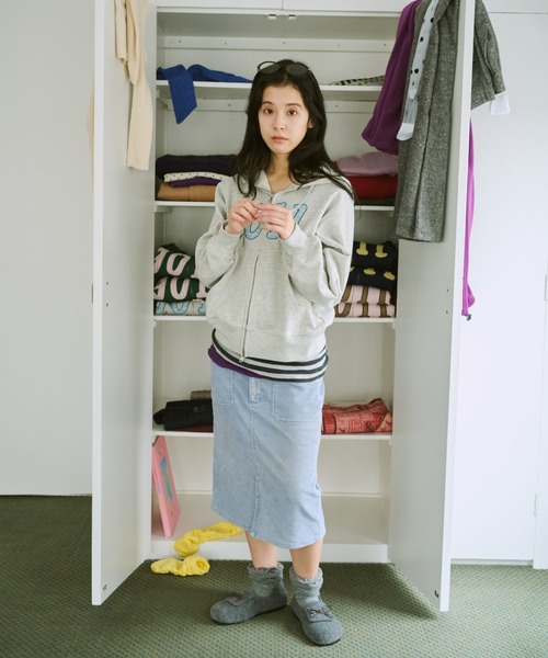 common gull products.(コモンガルプロダクツ)の「NO.9011☆gull zip hoodie**芽心(パーカー・レディース・杢グレー/ライトブルー/ネイビー/ミント/ピンク系/グリーン系・SMALL/MEDIUM/LARGE)」の19枚目の写真