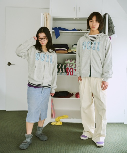 common gull products.(コモンガルプロダクツ)の「NO.9011☆gull zip hoodie**芽心(パーカー・レディース・杢グレー/ライトブルー/ネイビー/ミント/ピンク系/グリーン系・SMALL/MEDIUM/LARGE)」の20枚目の写真