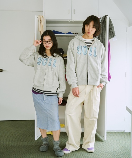 common gull products.(コモンガルプロダクツ)の「NO.9011☆gull zip hoodie**芽心(パーカー・レディース・杢グレー/ライトブルー/ネイビー/ミント/ピンク系/グリーン系・SMALL/MEDIUM/LARGE)」の21枚目の写真