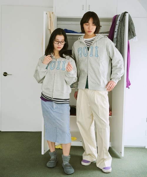 common gull products.(コモンガルプロダクツ)の「NO.9011☆gull zip hoodie**芽心(パーカー・レディース・杢グレー/ライトブルー/ネイビー/ミント/ピンク系/グリーン系・SMALL/MEDIUM/LARGE)」の22枚目の写真