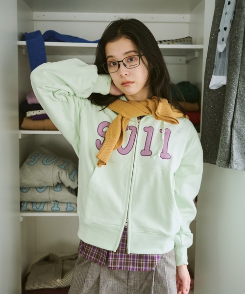 小さなお花畑のジップフーディ、芽心／common gull products NO.9011☆gull zip hoodie**芽心（パーカー）｜common gull products