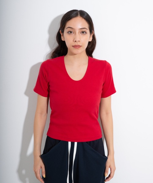 CAROUSE LAMBRA(ケラウズランブラ)の「SS U(Tシャツ/カットソー・レディース・グレー/レッド・FREE)」の1枚目の写真