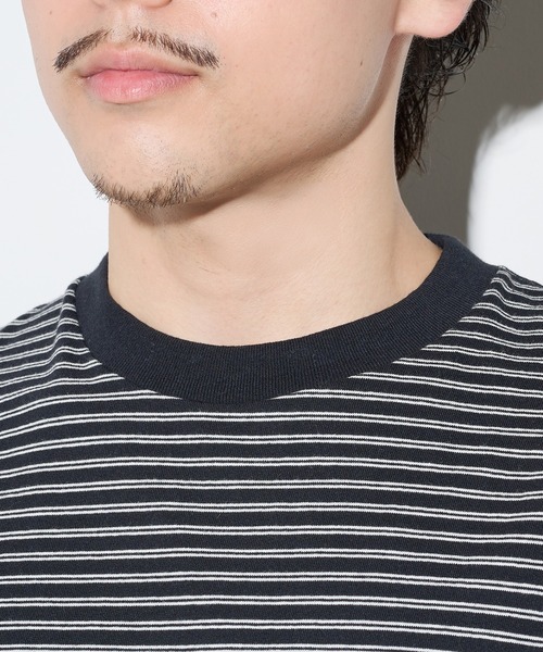 Healthknit（ヘルスニット）の「【Healthknit】26SS Classic Border Jersey Crewneck S/S 51045（Tシャツ/カットソー・メンズ・パープル/ブラック・XL/L/M）」の14枚目の写真