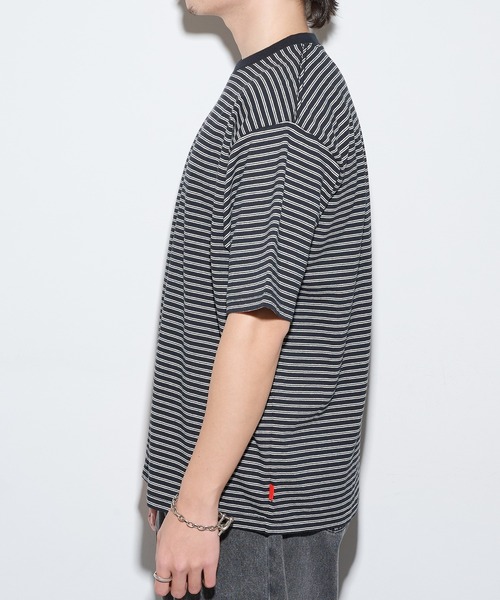 Healthknit（ヘルスニット）の「【Healthknit】26SS Classic Border Jersey Crewneck S/S 51045（Tシャツ/カットソー・メンズ・パープル/ブラック・XL/L/M）」の10枚目の写真
