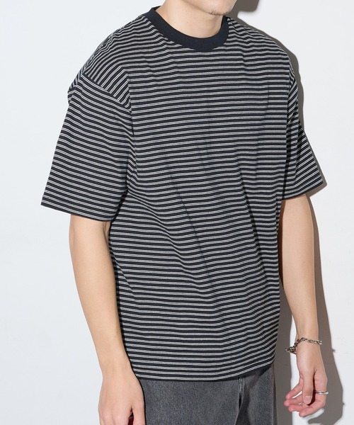 Healthknit（ヘルスニット）の「【Healthknit】26SS Classic Border Jersey Crewneck S/S 51045（Tシャツ/カットソー・メンズ・パープル/ブラック・XL/L/M）」の9枚目の写真