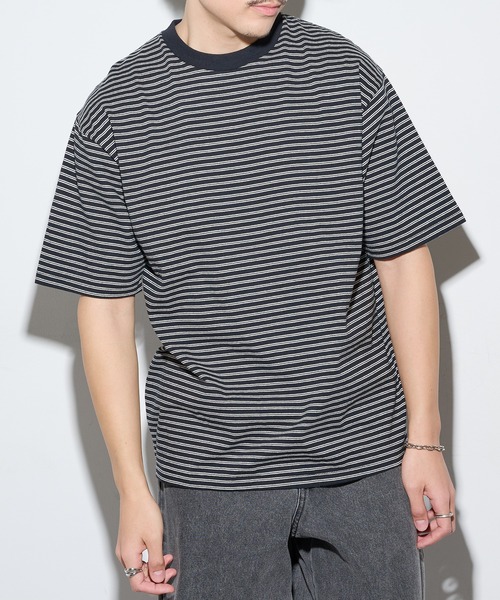 Healthknit（ヘルスニット）の「【Healthknit】26SS Classic Border Jersey Crewneck S/S 51045（Tシャツ/カットソー・メンズ・パープル/ブラック・XL/L/M）」の8枚目の写真