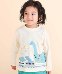 SLAP SLIP（スラップスリップ）の「恐竜プリントヒレ付き天竺長袖Tシャツ(80~130cm)（Tシャツ/カットソー）」
