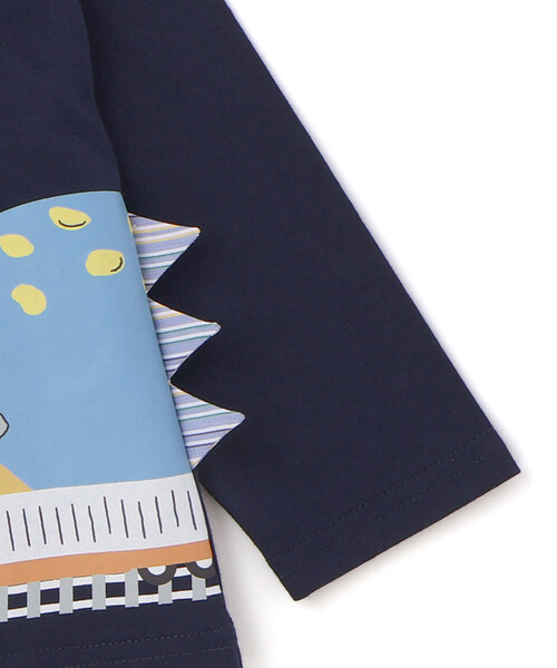 SLAP SLIP（スラップスリップ）の「恐竜プリントヒレ付き天竺長袖Ｔシャツ(80~130cm)（Tシャツ/カットソー・キッズ・ネイビー/イエロー・120cm/90cm/80ｃｍ/130cm/110cm/100cm）」の10枚目の写真