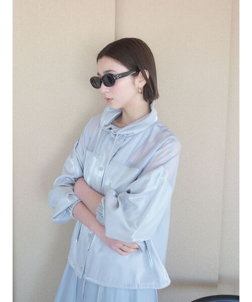 LAGUNAMOON(ラグナムーン)の「コントラストハイネックブルゾン(ブルゾン・レディース・ライトブルー/ホワイト・FREE)」の22枚目の写真