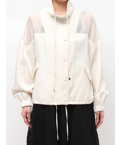 LAGUNAMOON(ラグナムーン)の「コントラストハイネックブルゾン(ブルゾン・レディース・ライトブルー/ホワイト・FREE)」の11枚目の写真