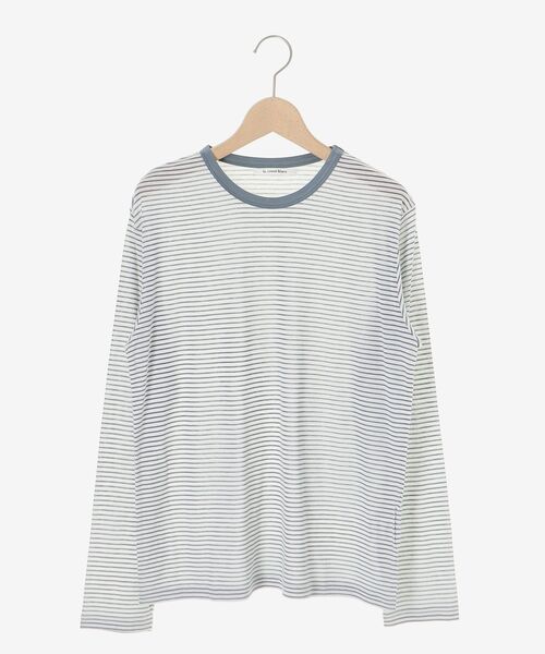 le.coeur blanc（ルクールブラン）の「シアーボーダーカットソー（Tシャツ/カットソー・レディース・ブルー系その他2/ブラック系その他・38）」の3枚目の写真