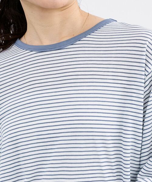 le.coeur blanc（ルクールブラン）の「シアーボーダーカットソー（Tシャツ/カットソー・レディース・ブルー系その他2/ブラック系その他・38）」の8枚目の写真