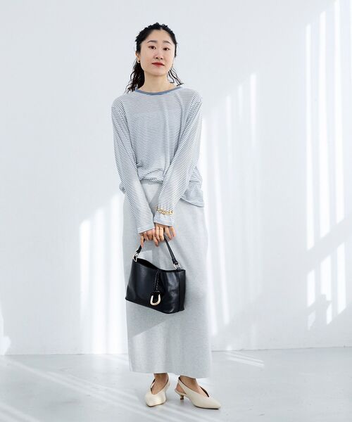 le.coeur blanc（ルクールブラン）の「シアーボーダーカットソー（Tシャツ/カットソー・レディース・ブルー系その他2/ブラック系その他・38）」の9枚目の写真