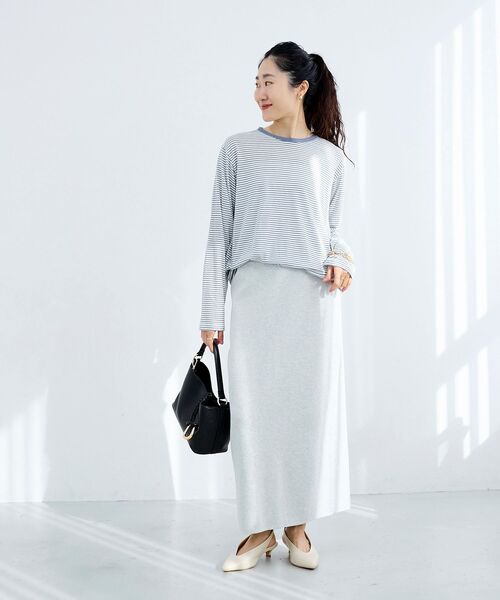 le.coeur blanc（ルクールブラン）の「シアーボーダーカットソー（Tシャツ/カットソー・レディース・ブルー系その他2/ブラック系その他・38）」の10枚目の写真