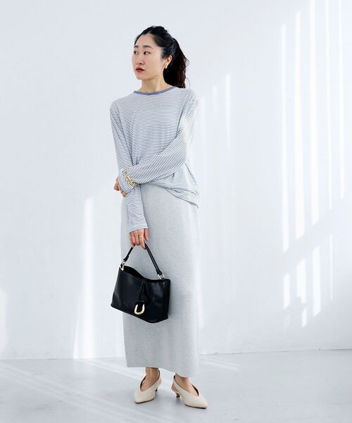 le.coeur blanc（ルクールブラン）の「シアーボーダーカットソー（Tシャツ/カットソー・レディース・ブルー系その他2/ブラック系その他・38）」の11枚目の写真