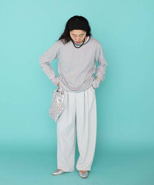 le.coeur blanc（ルクールブラン）の「シアーボーダーカットソー（Tシャツ/カットソー・レディース・ブルー系その他2/ブラック系その他・38）」の16枚目の写真