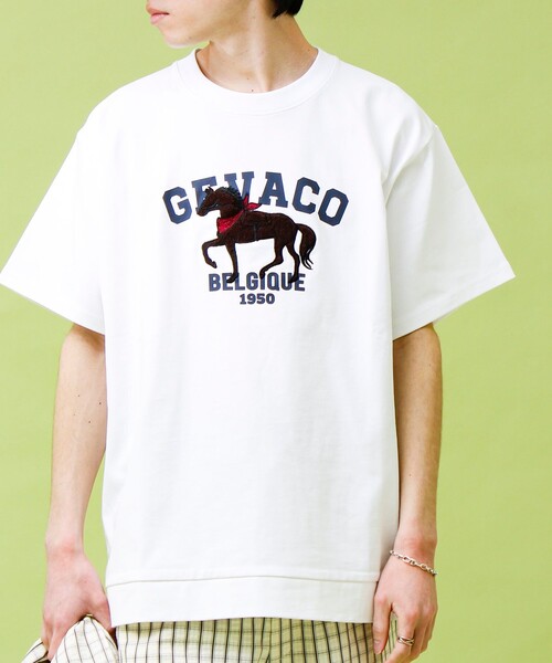 GEVACO（ゲバコ）の「【GEVACO/ゲバコ】フロントプリント刺繍Tシャツ（Tシャツ/カットソー・メンズ・ホワイト/ネイビー/カーキ・M/L）」の18枚目の写真