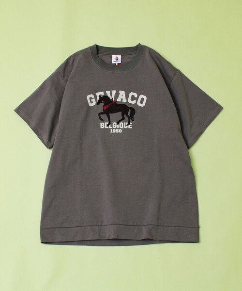 GEVACO（ゲバコ）の「【GEVACO/ゲバコ】フロントプリント刺繍Tシャツ（Tシャツ/カットソー・メンズ・ホワイト/ネイビー/カーキ・M/L）」の6枚目の写真