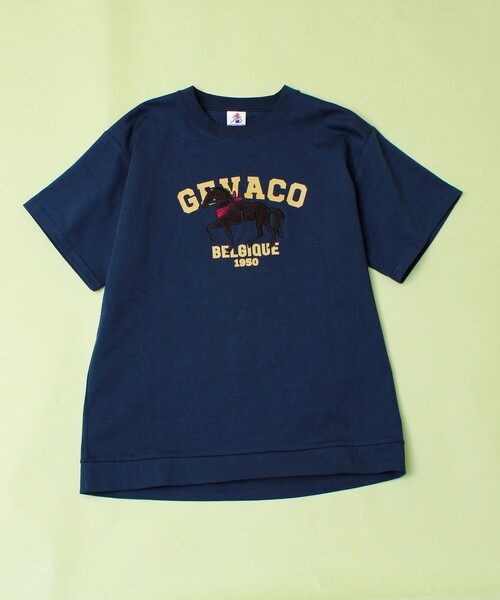 GEVACO（ゲバコ）の「【GEVACO/ゲバコ】フロントプリント刺繍Tシャツ（Tシャツ/カットソー・メンズ・ホワイト/ネイビー/カーキ・M/L）」の5枚目の写真