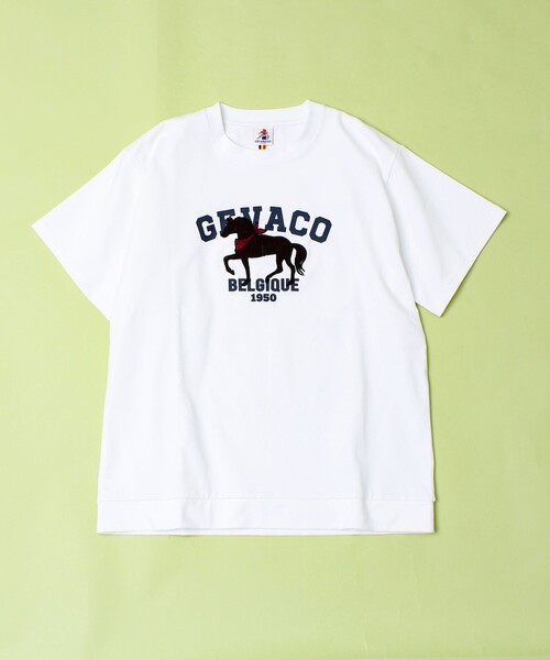 GEVACO（ゲバコ）の「【GEVACO/ゲバコ】フロントプリント刺繍Tシャツ（Tシャツ/カットソー・メンズ・ホワイト/ネイビー/カーキ・M/L）」の4枚目の写真