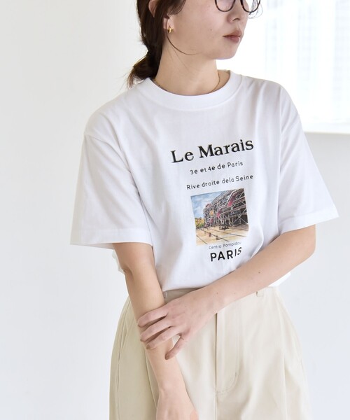 セール】ANGE IN DISGUISE:〈手洗い可能〉コットン フォト & ロゴ TEE