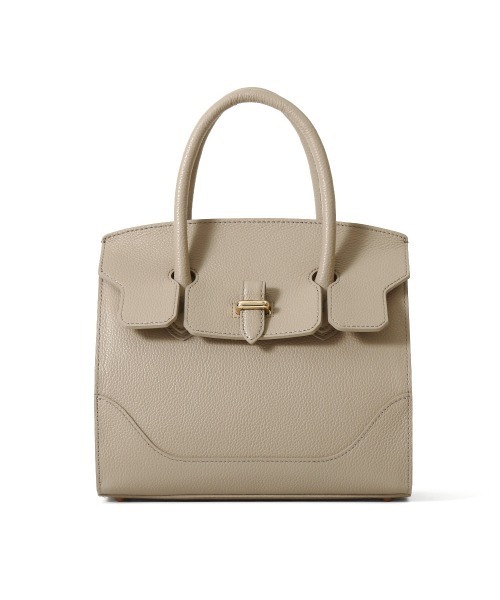 PELLE MORBIDA（ペッレモルビダ）の「Vela（ヴェーラ） VE103-ミニボストンバッグ(Mサイズ)（ハンドバッグ・レディース・グレイッシュベージュ/ブラック/アイボリー/ブルー系その他/ベージュ・FREE）」の3枚目の写真