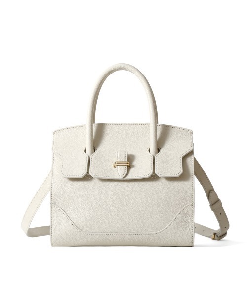 PELLE MORBIDA（ペッレモルビダ）の「Vela（ヴェーラ） VE103-ミニボストンバッグ(Mサイズ)（ハンドバッグ・レディース・グレイッシュベージュ/ブラック/アイボリー/ブルー系その他/ベージュ・FREE）」の6枚目の写真