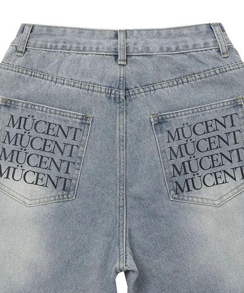 MUCENT(ムセント)の「◇MUCENT◇ブランド直輸入正規品/ノヴァバック レタリング ワイド デニム パンツ NOVA BACK LETTERING WIDE DENIM PANTS(デニムパンツ・レディース・ライトブルー・M/S/L)」の4枚目の写真