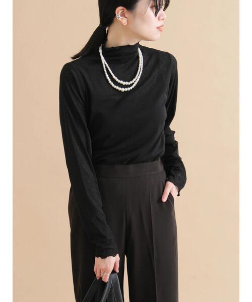 sm2rhythm（サマンサモスモスリズム）の「シアープルオーバー（Tシャツ/カットソー・レディース・オフホワイト/ブラック・F）」の2枚目の写真