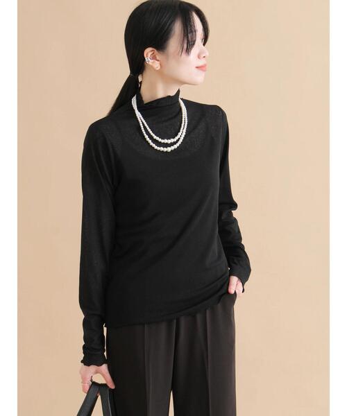 sm2rhythm（サマンサモスモスリズム）の「シアープルオーバー（Tシャツ/カットソー・レディース・オフホワイト/ブラック・F）」の4枚目の写真