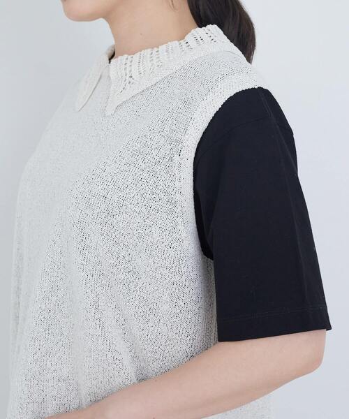 ADIEU TRISTESSE（アデュートリステス）の「TSUMUGI透かし襟ベスト（ベスト・レディース・オフホワイト/レッド/ネイビー・FREE）」の19枚目の写真