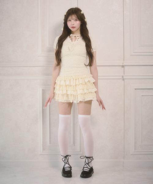 PHILLY(フィリー)の「レースコンビフリルミニスカート(スカート・レディース・アイボリー/ブラック・FREE)」の15枚目の写真
