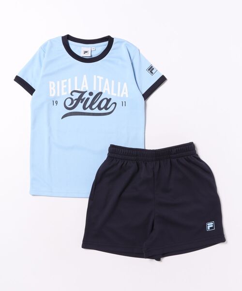 FILA(フィラ)の「Tシャツ+ショートパンツ上下2点セット(Tシャツ/カットソー・キッズ・レモンイエロー/サックスブルー/ラベンダー・130/140/110/160/120/150)」の11枚目の写真