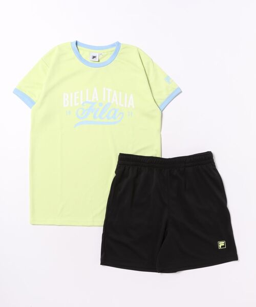 FILA(フィラ)の「Tシャツ+ショートパンツ上下2点セット(Tシャツ/カットソー・キッズ・レモンイエロー/サックスブルー/ラベンダー・130/140/110/160/120/150)」の18枚目の写真