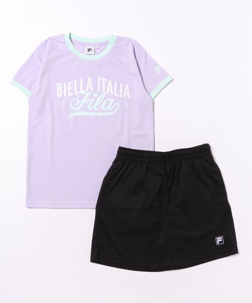 FILA(フィラ)の「Tシャツ+ショートパンツ上下2点セット(Tシャツ/カットソー・キッズ・レモンイエロー/サックスブルー/ラベンダー・130/140/110/160/120/150)」の4枚目の写真