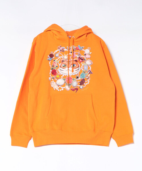 KawaeKayo(カワエカヨ)の「パーカー トラと真珠(パーカー・レディース・パープル/オレンジ・M/L/XL)」の7枚目の写真