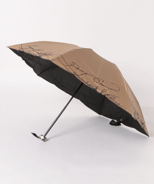 ビューランスカリグラフィー刺しゅう柄晴雨兼用パラソル傘 新品未使用 Beaurance （ビューランス）】カリグラフィー刺繍晴雨兼用パラソル