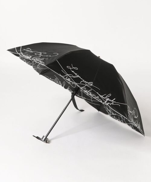 ビューランスカリグラフィー刺しゅう柄晴雨兼用パラソル傘 新品未使用 Beaurance （ビューランス）】カリグラフィー刺繍晴雨兼用パラソル