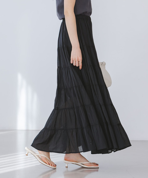 Couture d'adam(クチュールドアダム)の「COUTURE D'ADAM/クチュールドアダム SushiVoile Tiered Skirt(スカート・レディース・ベージュ/ブラック・38)」の17枚目の写真