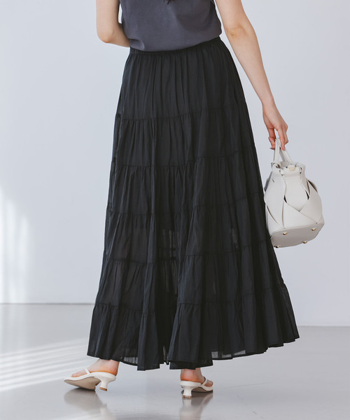 Couture d'adam(クチュールドアダム)の「COUTURE D'ADAM/クチュールドアダム SushiVoile Tiered Skirt(スカート・レディース・ベージュ/ブラック・38)」の18枚目の写真