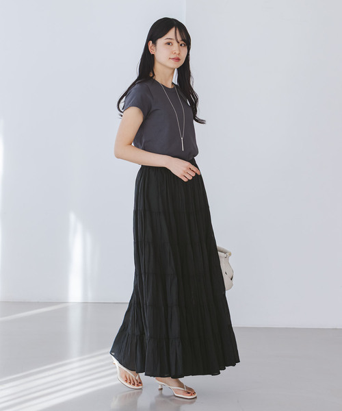Couture d'adam(クチュールドアダム)の「COUTURE D'ADAM/クチュールドアダム SushiVoile Tiered Skirt(スカート・レディース・ベージュ/ブラック・38)」の19枚目の写真
