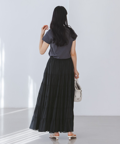 Couture d'adam(クチュールドアダム)の「COUTURE D'ADAM/クチュールドアダム SushiVoile Tiered Skirt(スカート・レディース・ベージュ/ブラック・38)」の21枚目の写真
