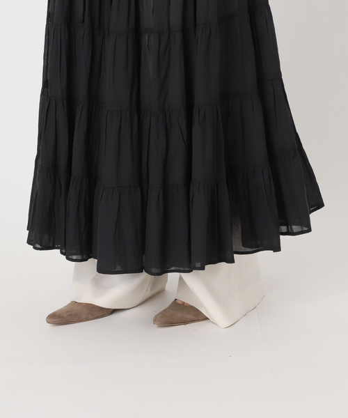 Couture d'adam(クチュールドアダム)の「COUTURE D'ADAM/クチュールドアダム SushiVoile Tiered Skirt(スカート・レディース・ベージュ/ブラック・38)」の9枚目の写真