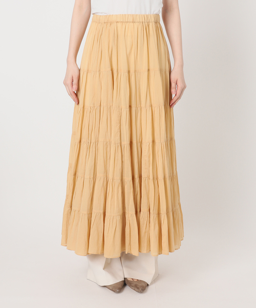 Couture d'adam(クチュールドアダム)の「COUTURE D'ADAM/クチュールドアダム SushiVoile Tiered Skirt(スカート・レディース・ベージュ/ブラック・38)」の15枚目の写真