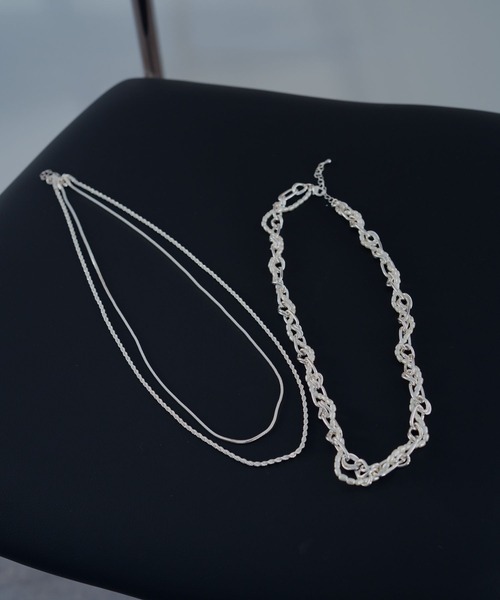 HARE（ハレ）の「2PMIXチェーンネックレス(HARE)（ネックレス・レディース・シルバー/ホワイト・FREE）」の5枚目の写真